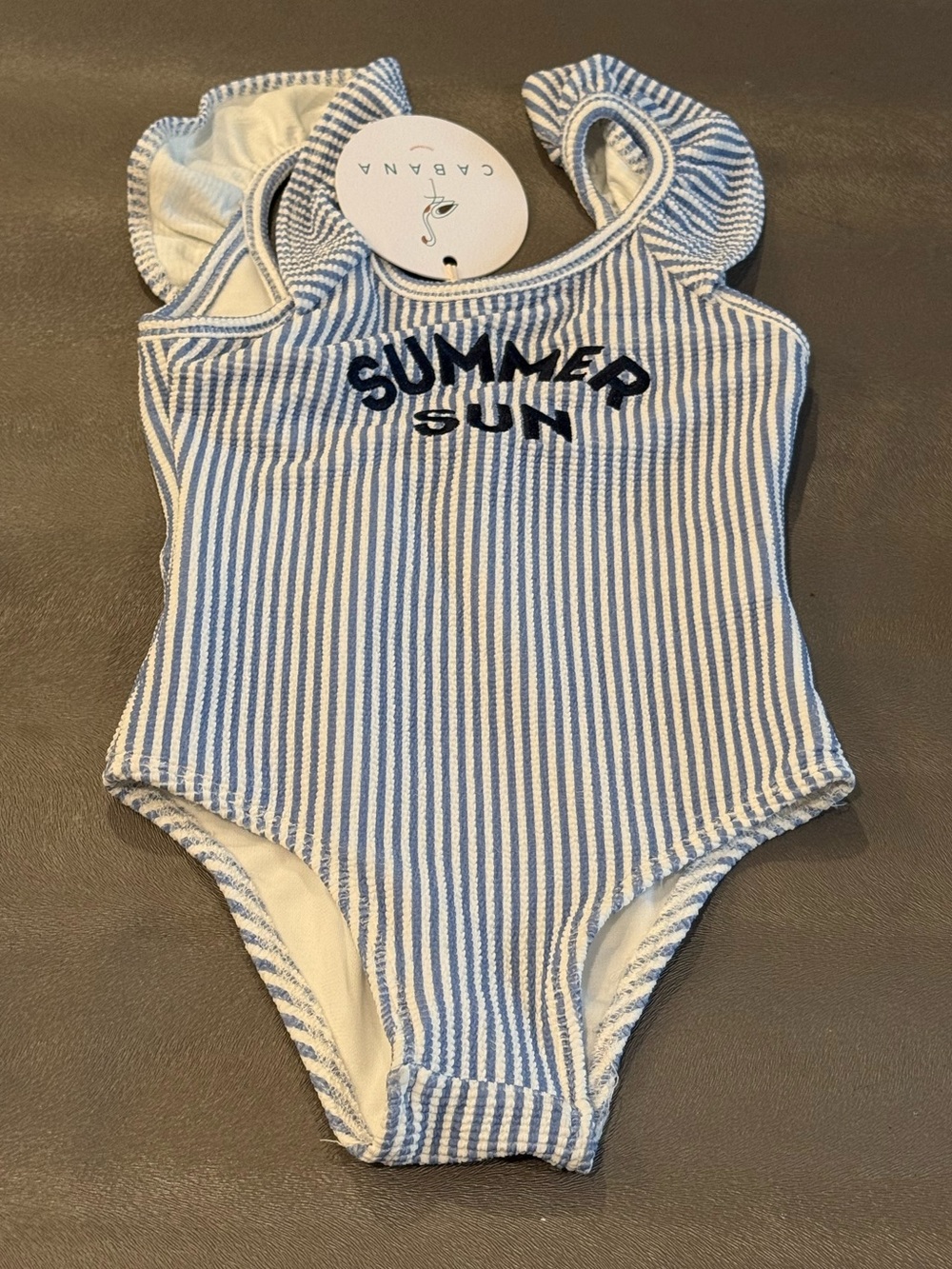 Cabana Blue & White Striped Top. Size 5